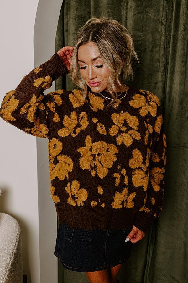 Cocoa Bomb Floral Knit Sweater Product Image