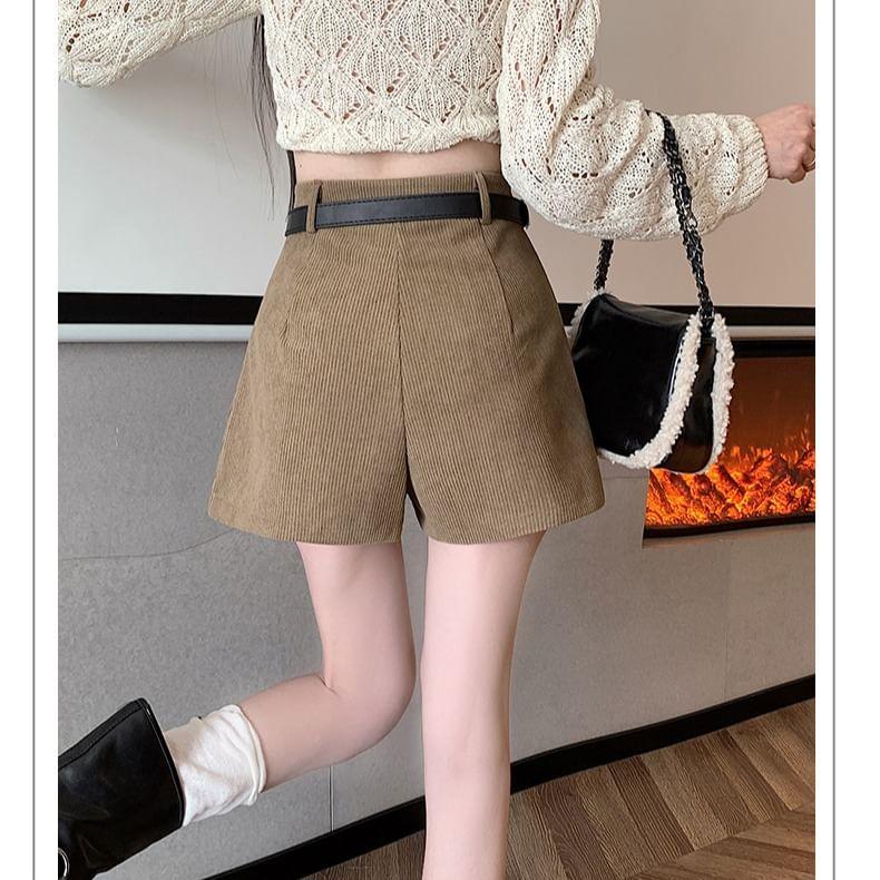 High Waist Plain Pleated Skort Product Image