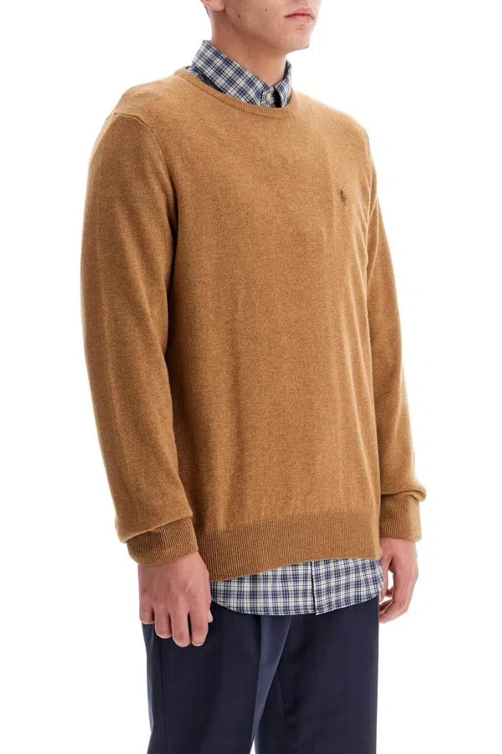 Wool Pullover With Pony Embroidery In Brown Product Image