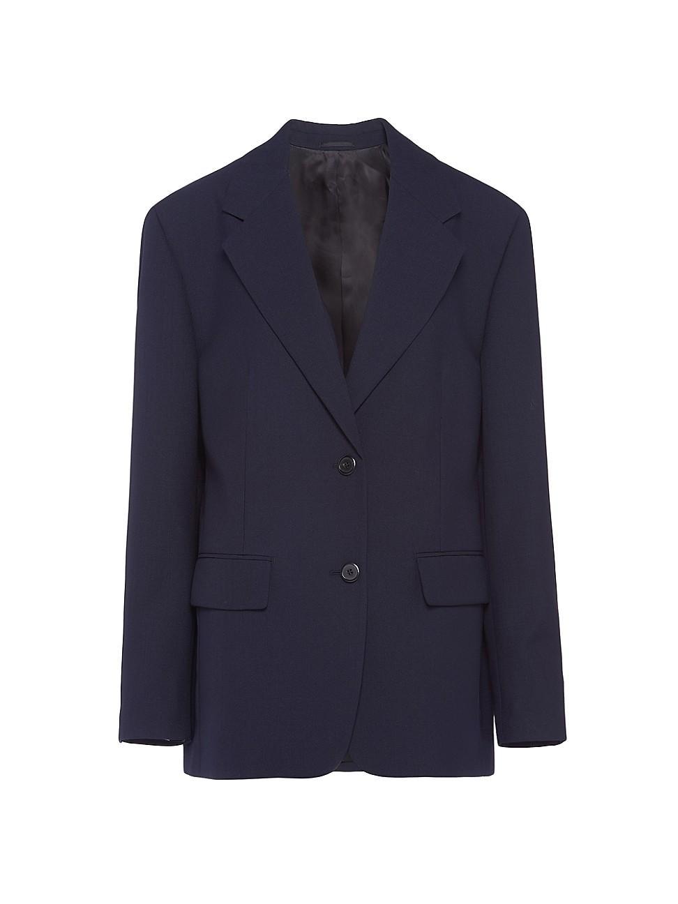 Womens Single-Breasted Wool Blazer Product Image