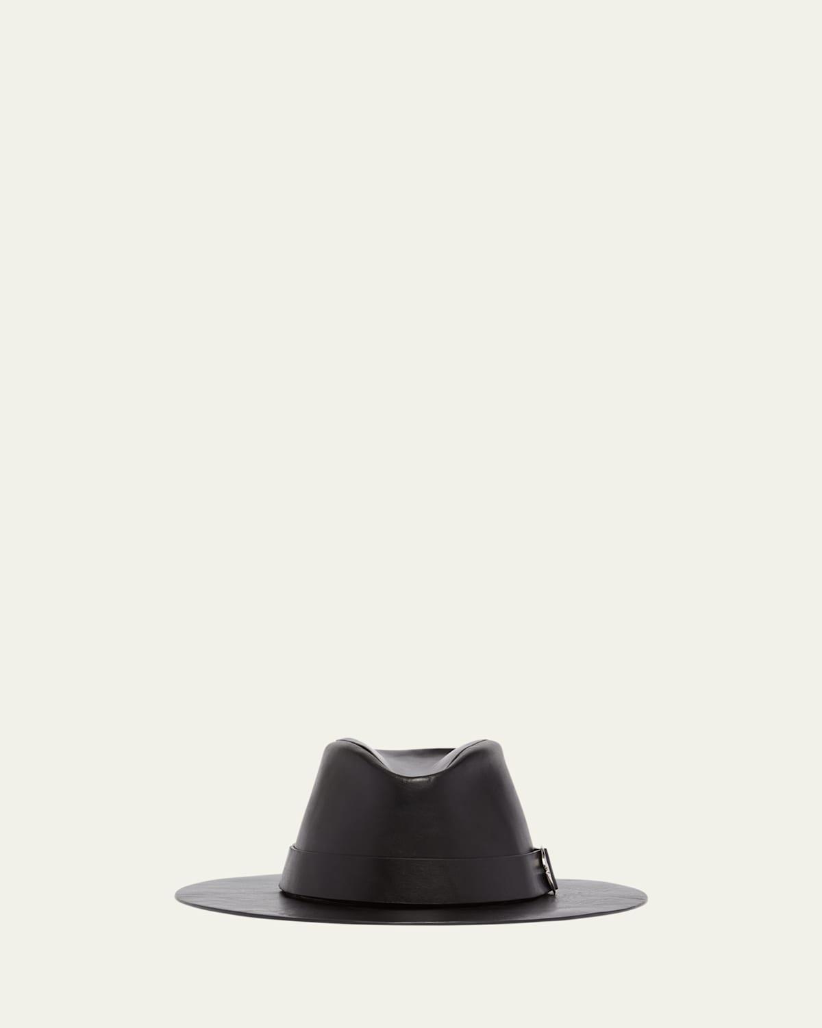 Men's Leather Fedora Hat Product Image