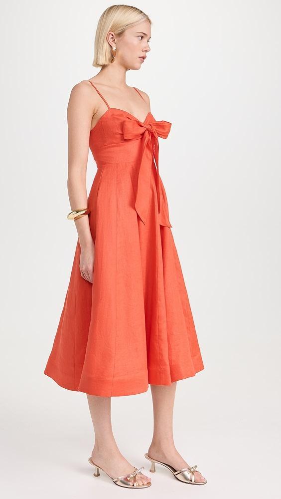 Zimmermann Crush Tie Front Midi Dress | Shopbop Product Image