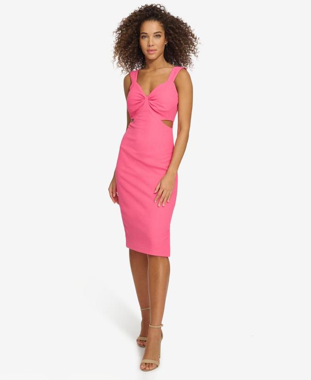 Women's Textured Side-Cutout Gathered-Bodice Dress Product Image