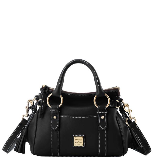 Dooney & Bourke Womens Penrose 2 Leather Satchel With Pocket Bag in Black Product Image