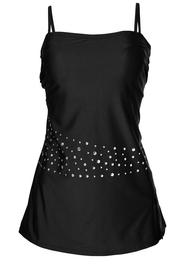 Bandeau Swim Dress - Black Pin Dot Product Image