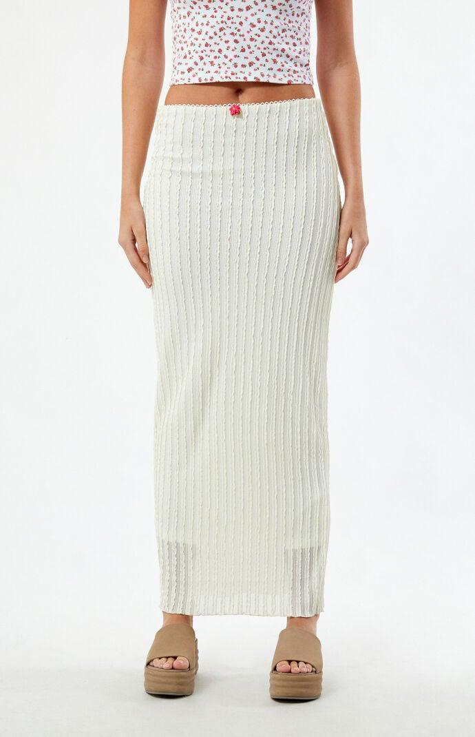 Daisy Street Women's Rosette Mid Rise Maxi Skirt Product Image