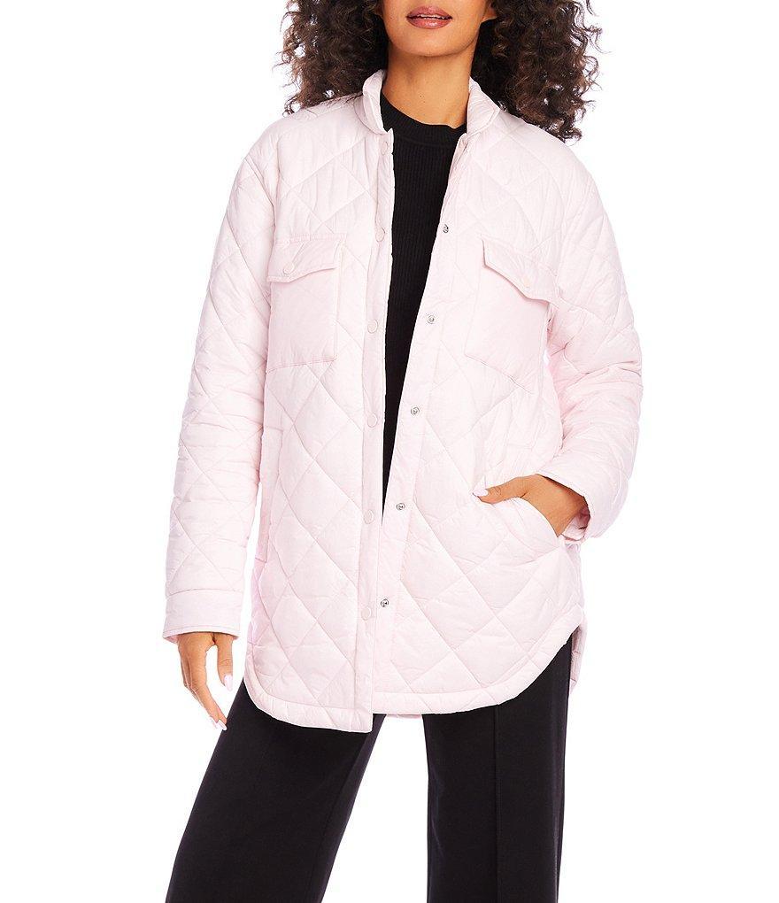 Karen Kane Quilted Collared Long Sleeve Coat Product Image