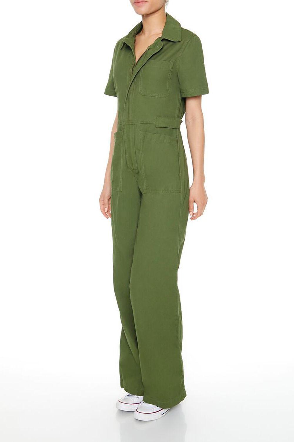 Zip-Up Cotton Coveralls | Forever 21 Product Image