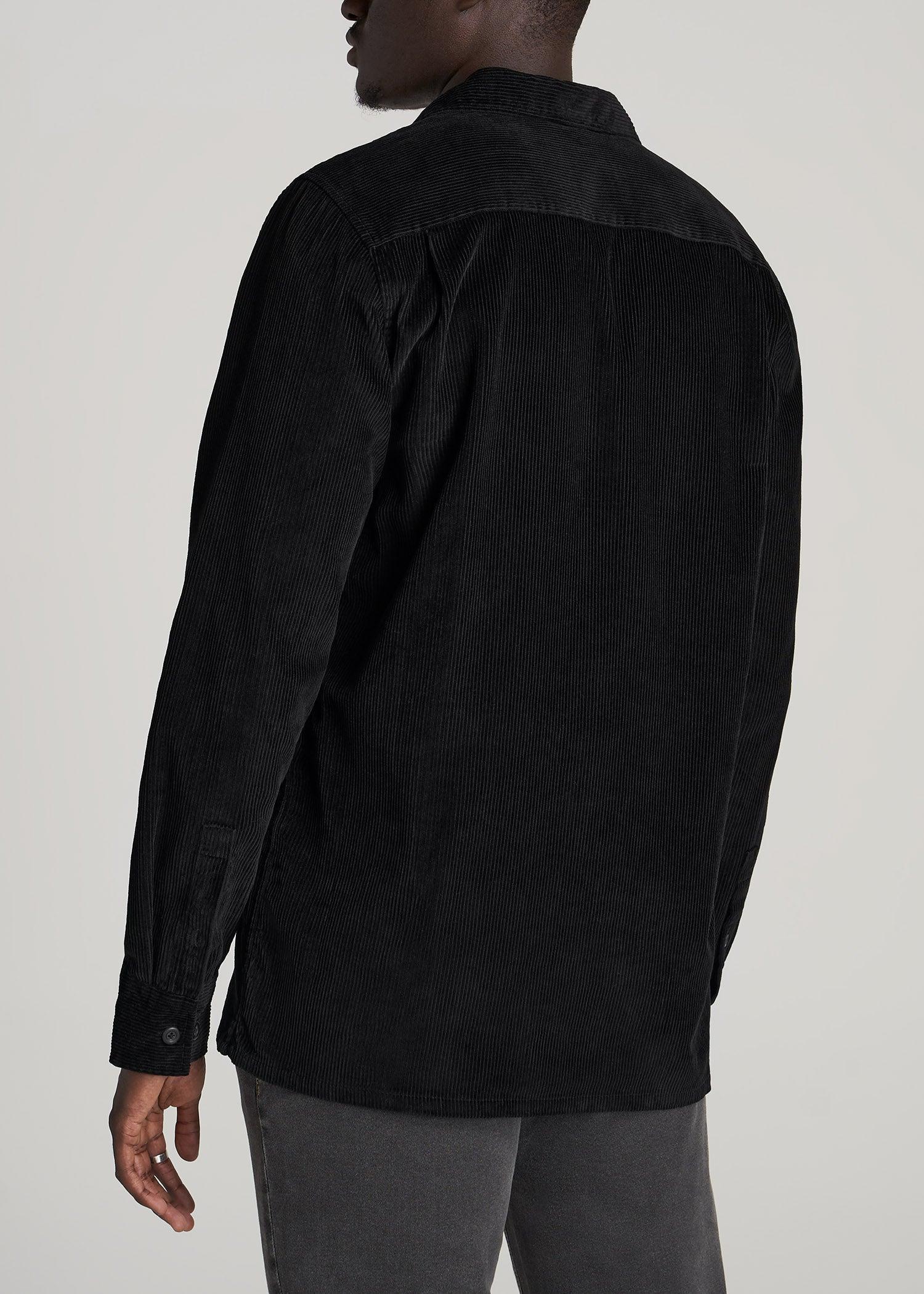 LJ&S Corduroy Overshirt for Tall Men in Black Male Product Image