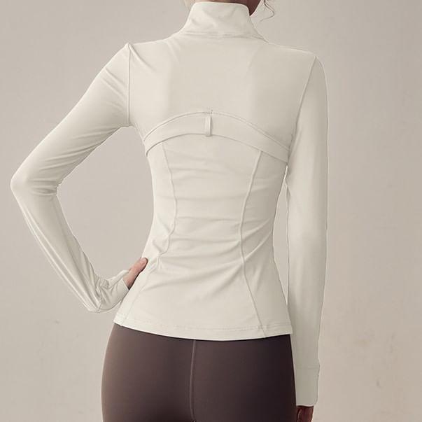 Sport Stand Collar Plain Cropped Zip Jacket Product Image