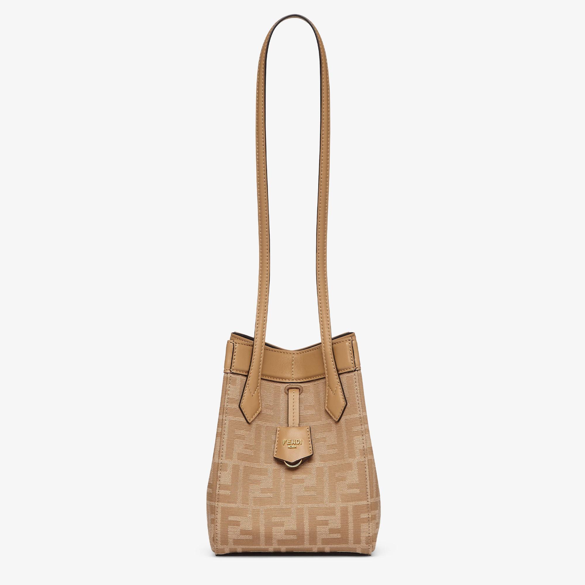 Fendi Origami MiniBeige FF jacquard fabric mini bag that can be transformed Product Image