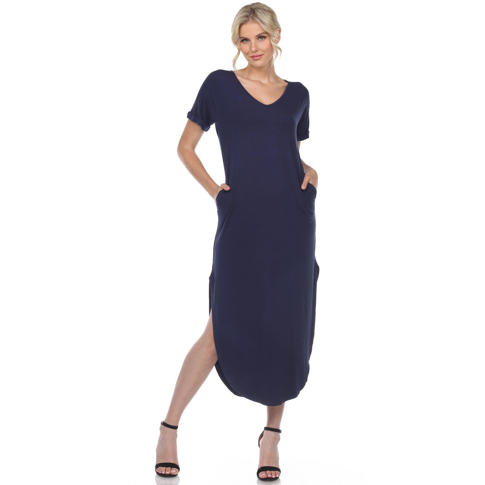 Short Sleeve V-neck Maxi Dress Product Image