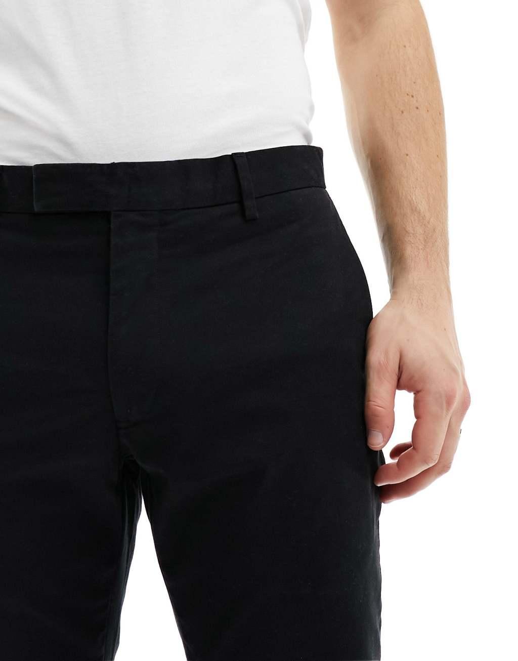 Polo Ralph Lauren slim fit stretch twill chino pants in black Product Image