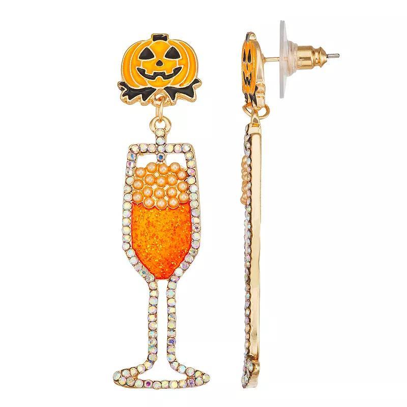 Celebrate Together Bubling Pumpkin Glass Drop Earrings, Womens, Orange Product Image