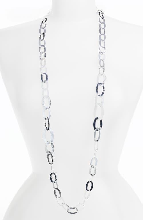 Womens Long Sterling Silver Link Necklace Product Image