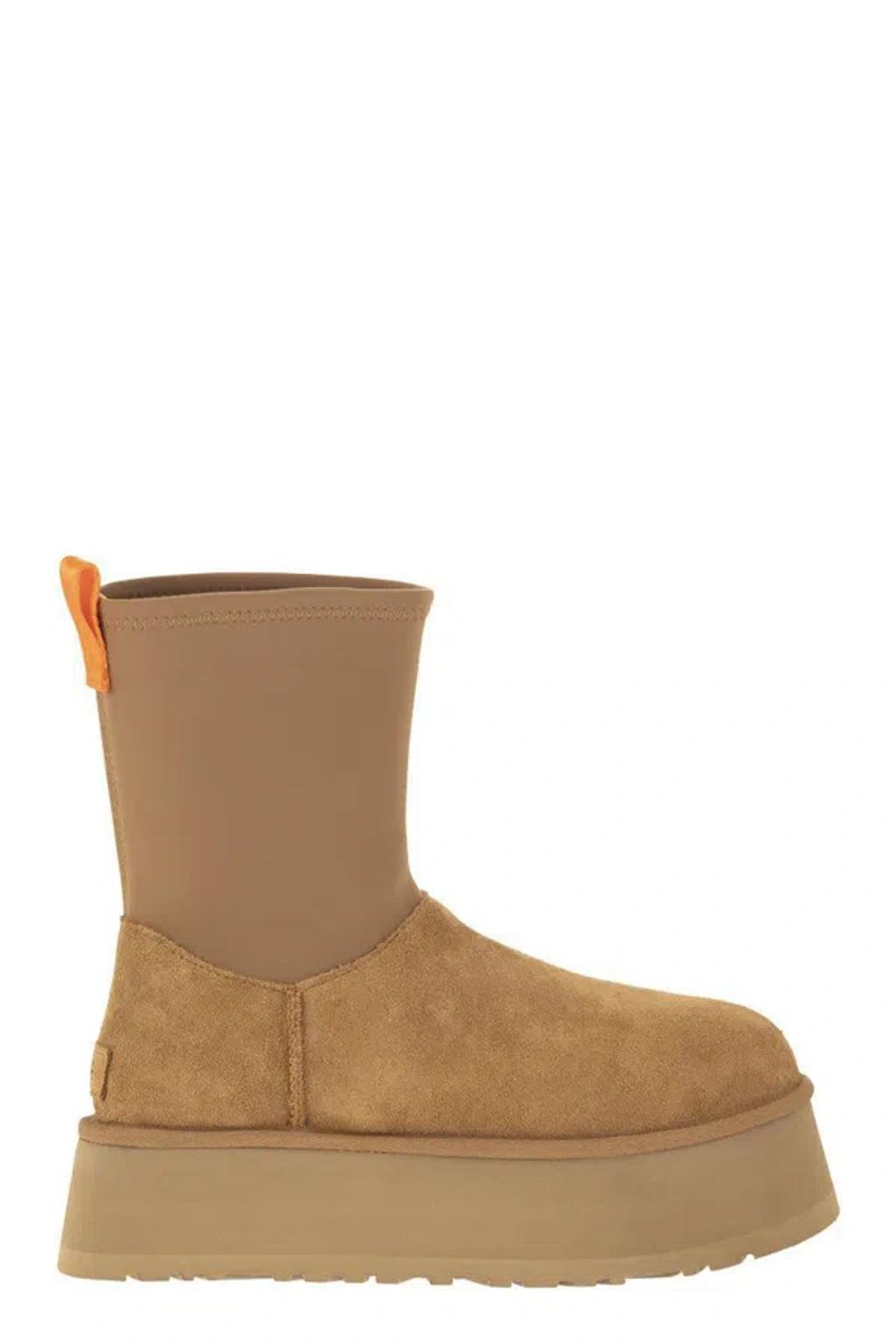 Dipper Classic Suede Zip Boots In Beige Product Image