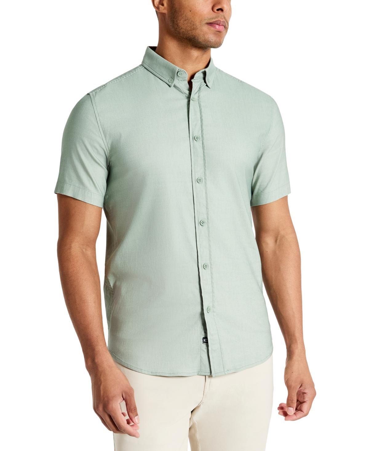 Kenneth Cole Mens Slim Fit Short Sleeve Button-Down Sport Shirt Product Image