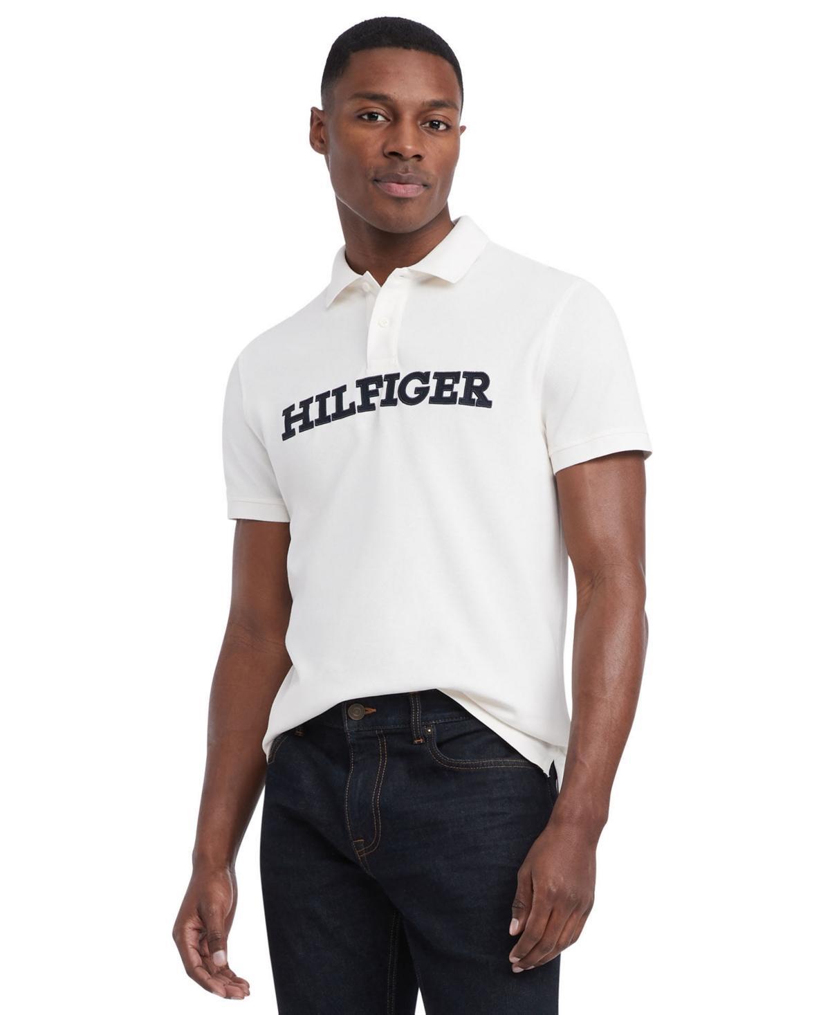 Tommy Hilfiger Mens Regular-Fit Embroidered Monotype Logo Applique Polo Shirt Product Image