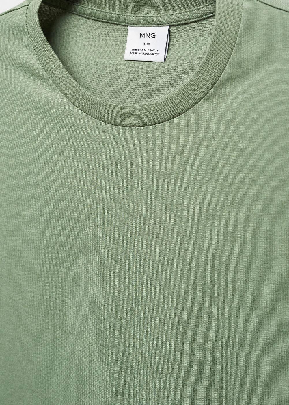 MANGO MAN - Basic cotton stretch T-shirt greenMen Product Image