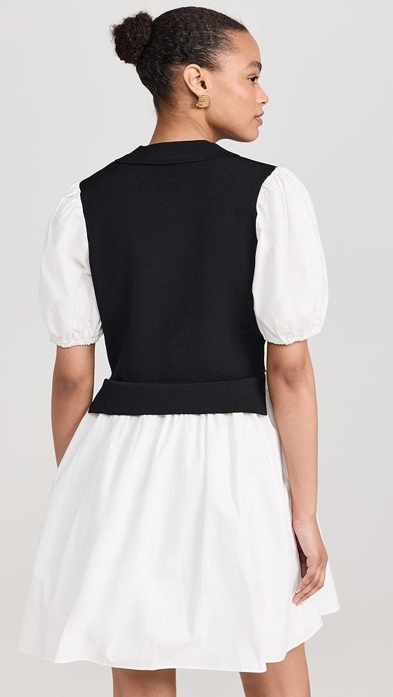 English Factory Knit Collared Poplin Mini Dress | Shopbop Product Image