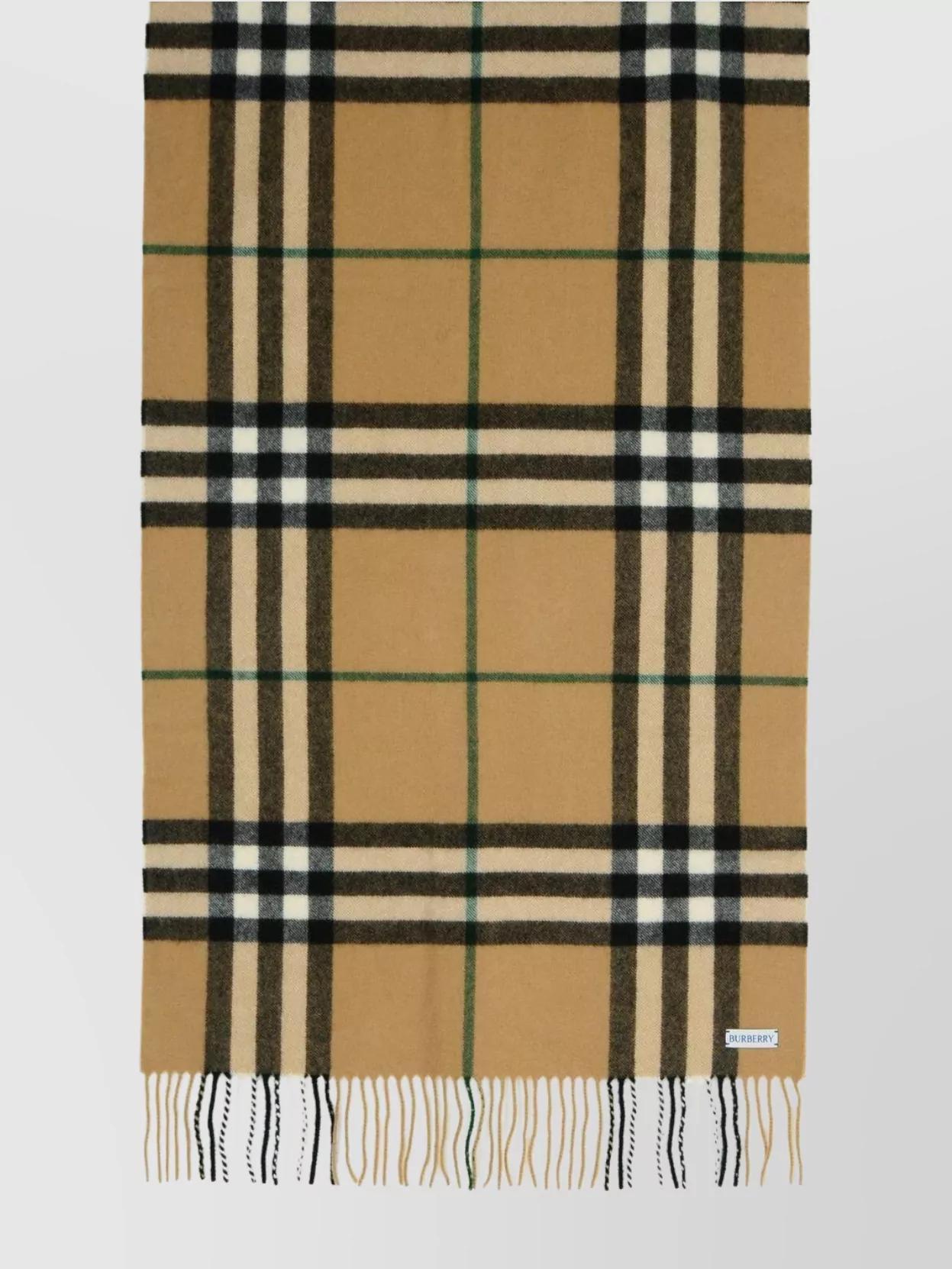 'giant Check' Cashmere Scarf In Brown Product Image