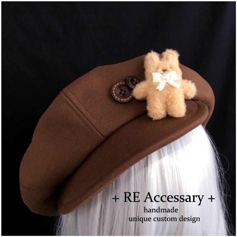 Rabbit Button Applique Beret product image