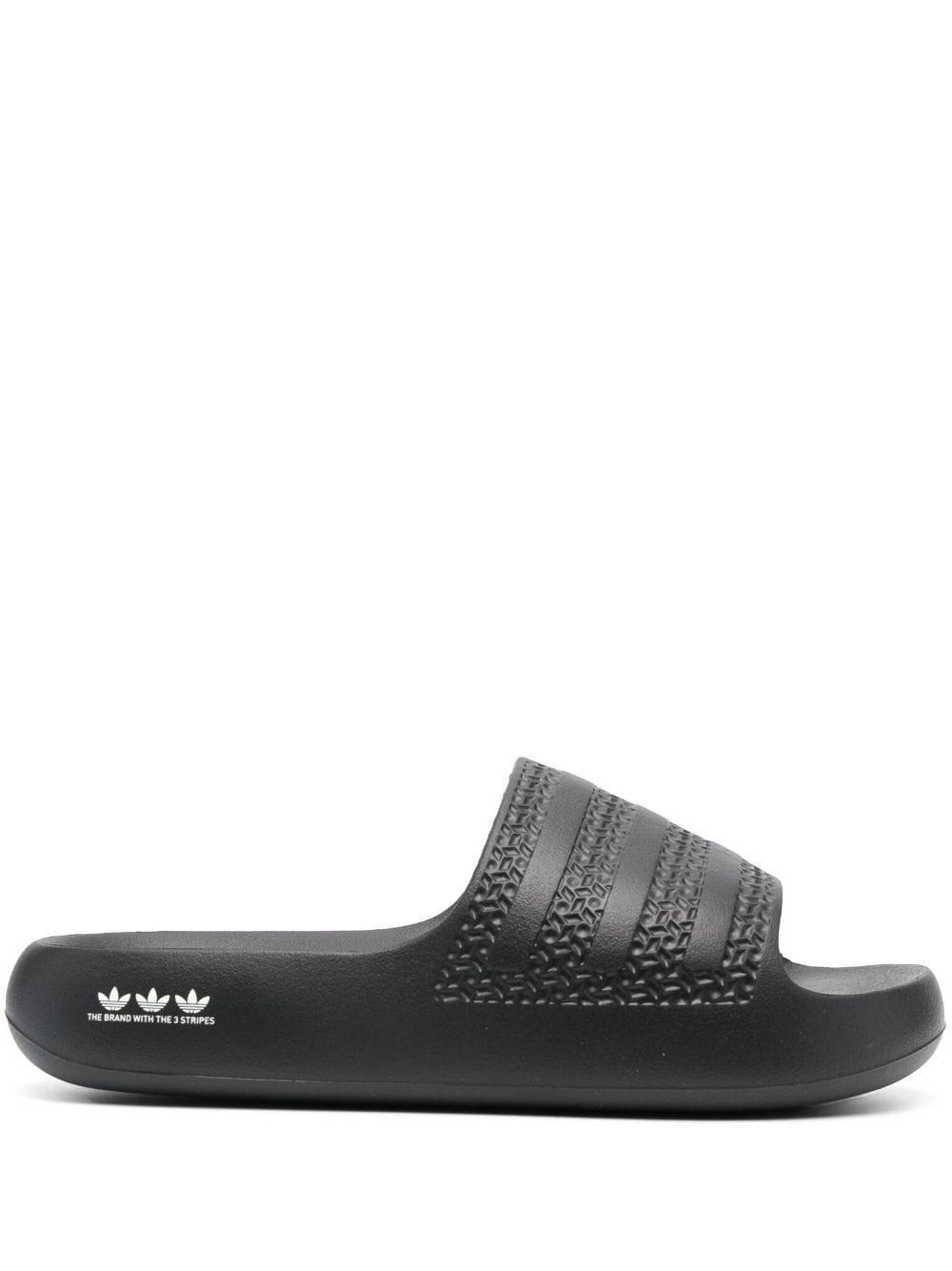 ADIDAS ORIGINALS Adilette Ayoon Logo-print Slides In Black Product Image