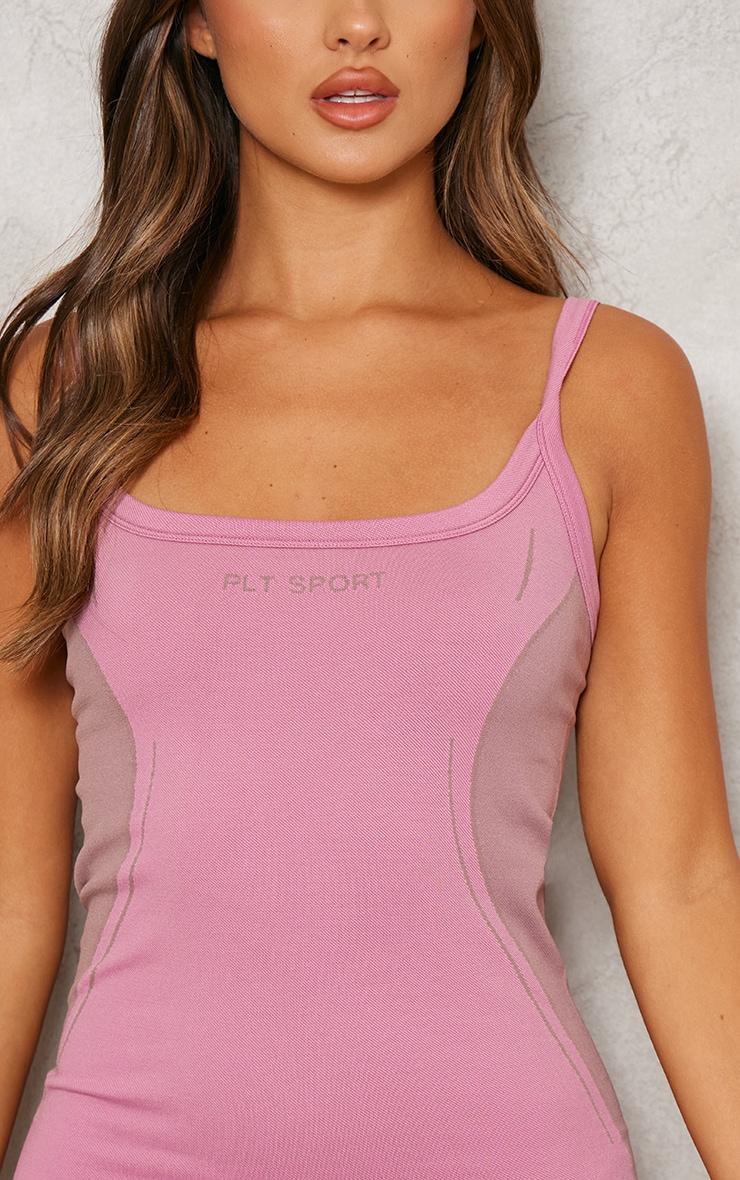 PLT SPORT Dark Mauve  Jacquard Seamless Unitard Product Image