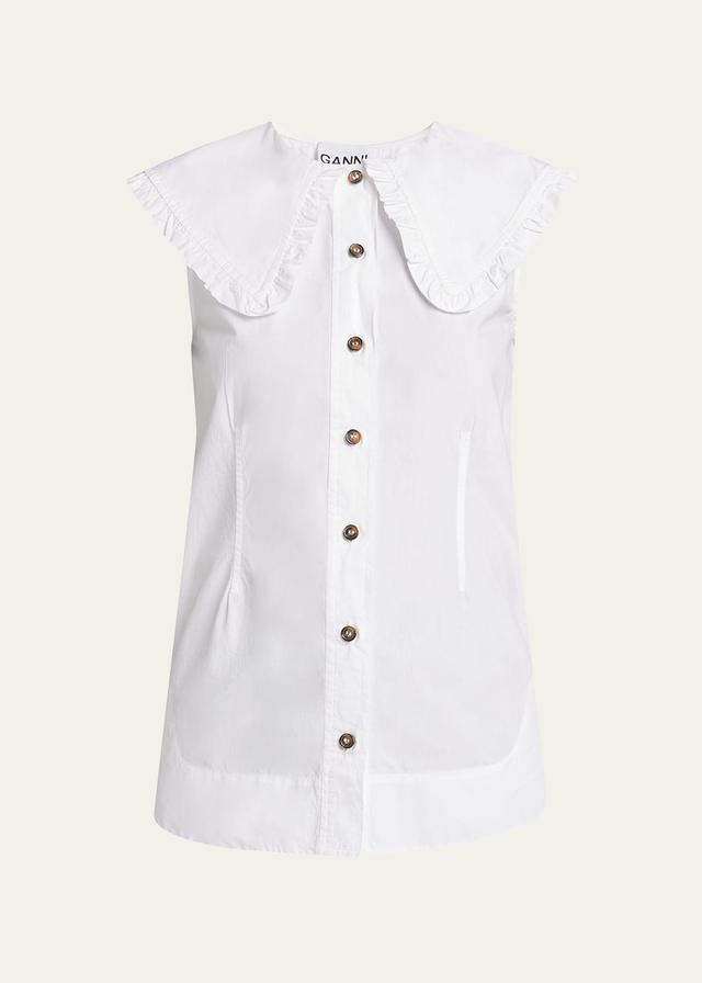 Womens Puritan Collar Sleeveless Blouse Product Image