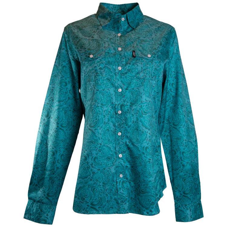 Hooey® Ladies' L/S Teal Floral Sol Competition Button Shirt Product Image