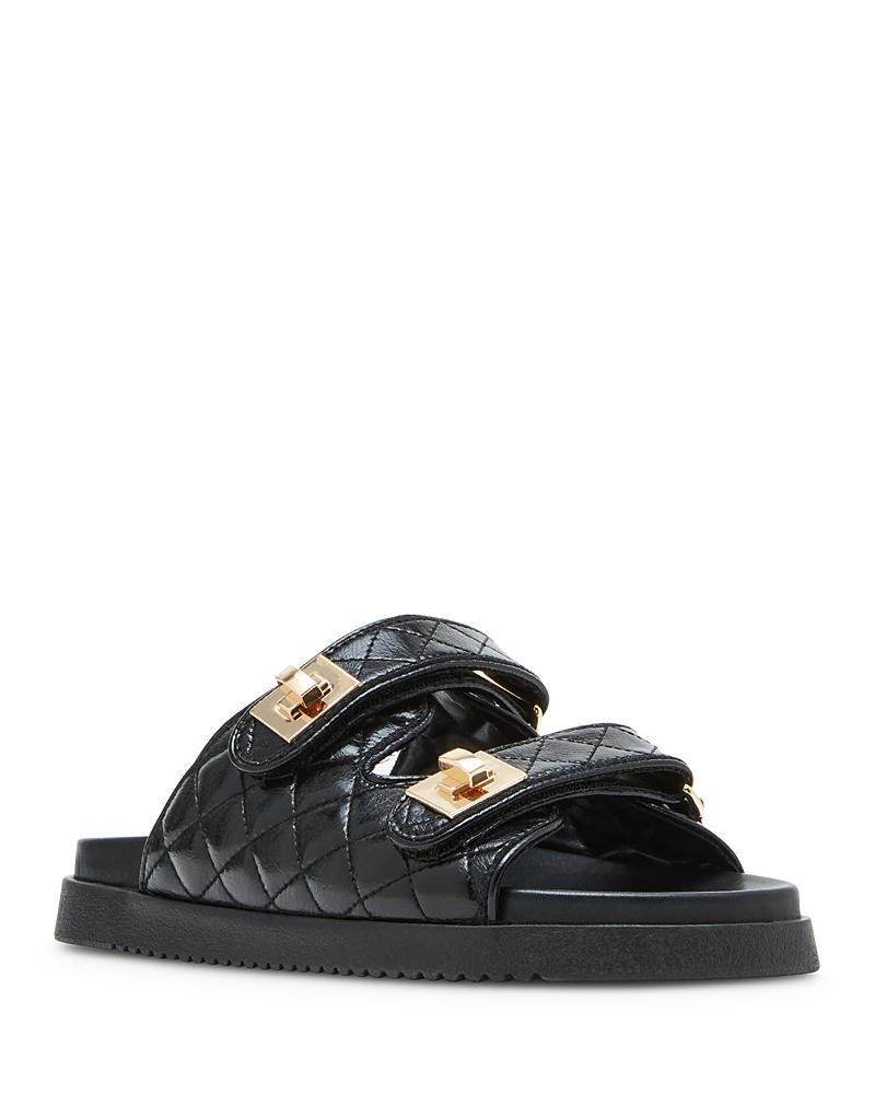 Steve Madden Womens Schmona Double Turn Lock Slide Sandals Product Image