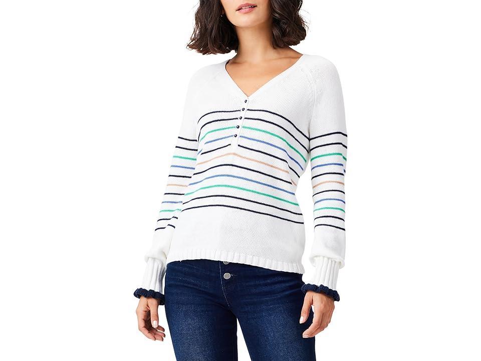 NIC+ZOE Maritime Stripe Sweater (Cream Multi 1) Women's Sweater Product Image