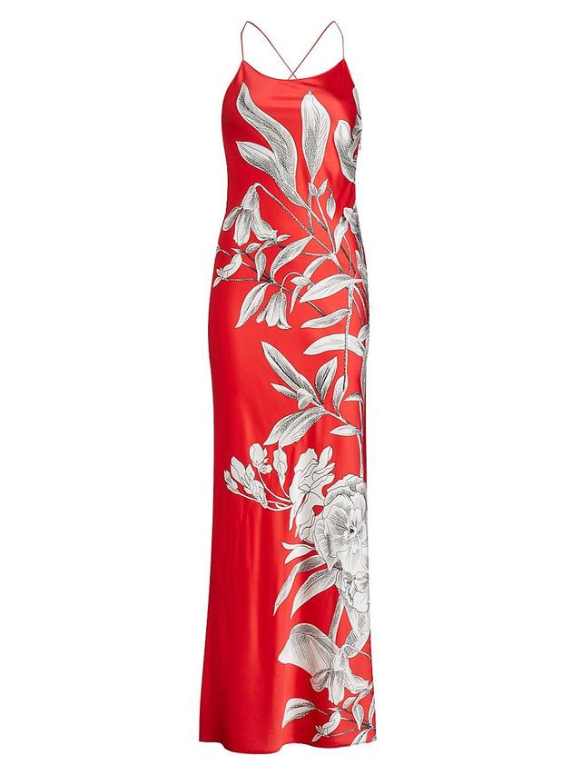 Womens Paloma Floral Satin Maxi Dress Product Image