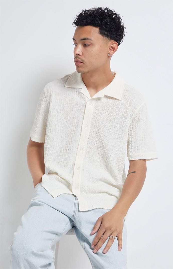 Men's Pointelle Woven Button Down Shirt Product Image