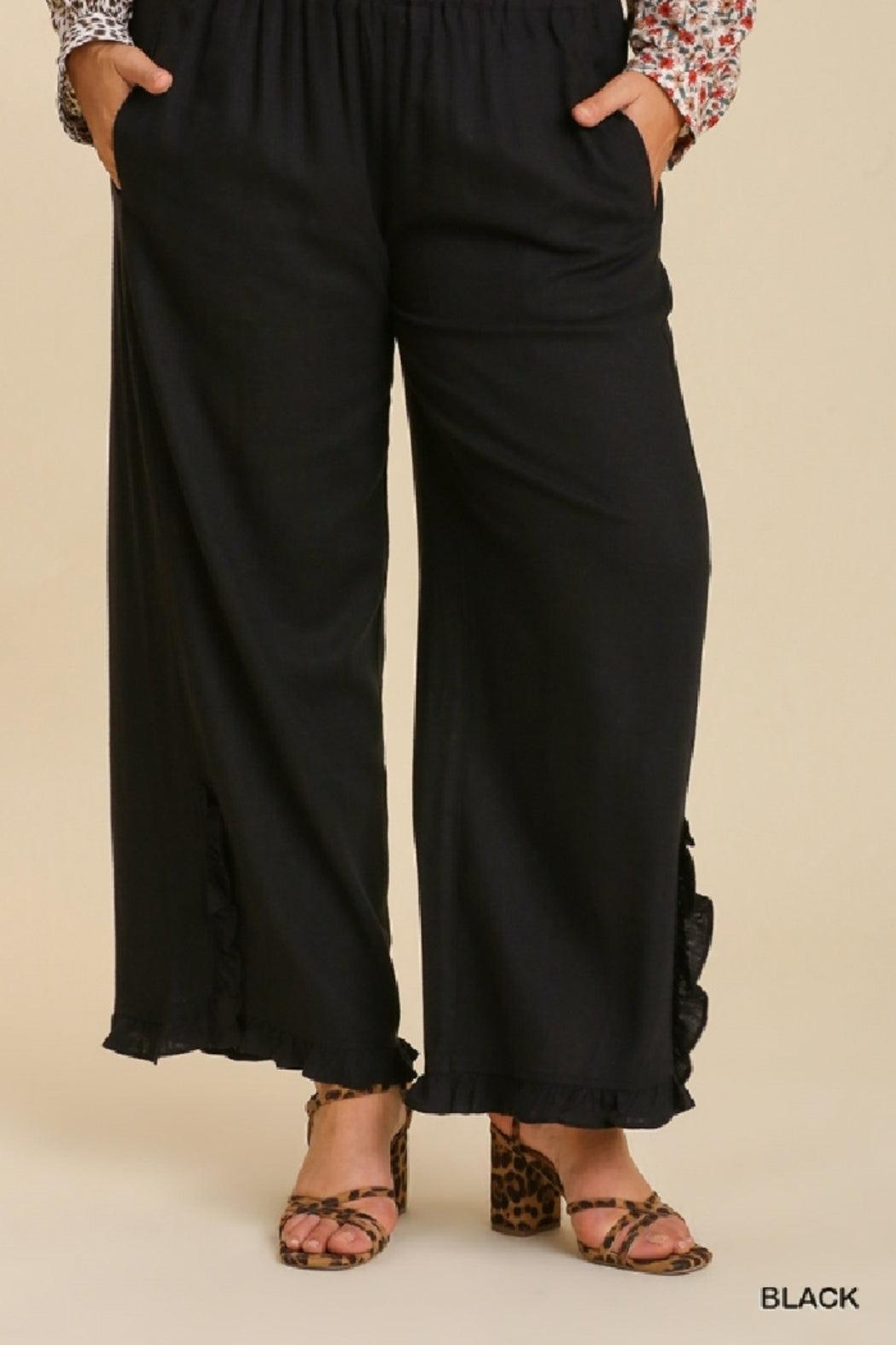 Ruffle Hem Pant Curvy Female Product Image