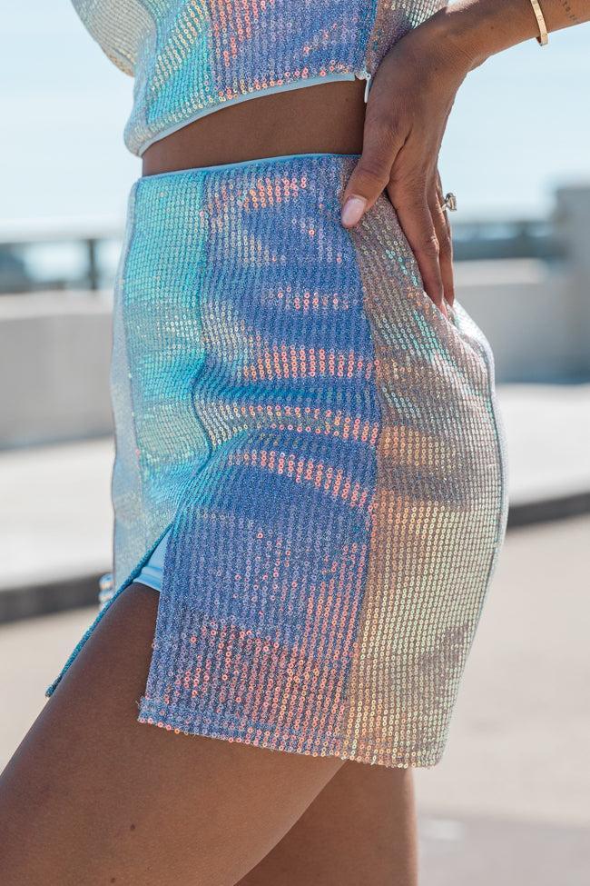 Play The Radio Stripe Sequin Skirt Product Image