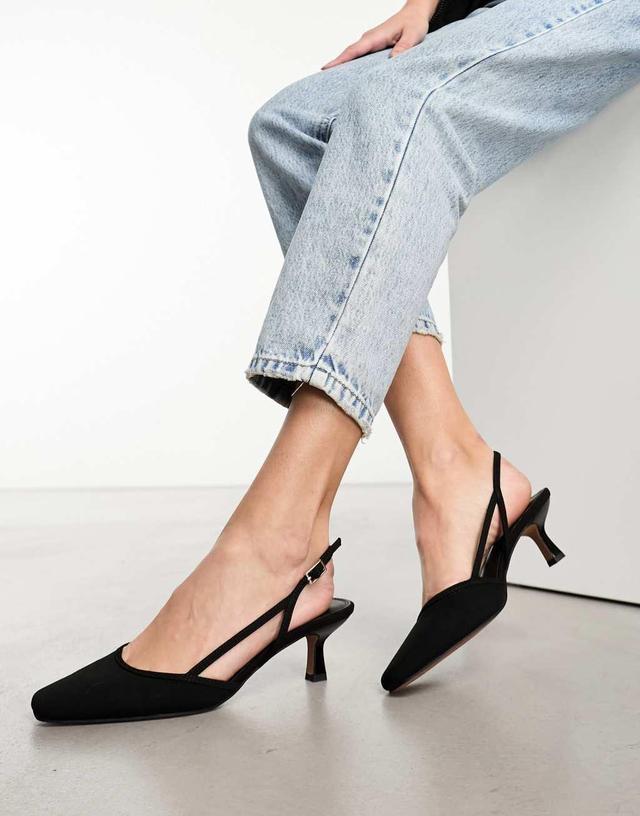 ASOS DESIGN Sindy mid heeled shoes in black  Product Image