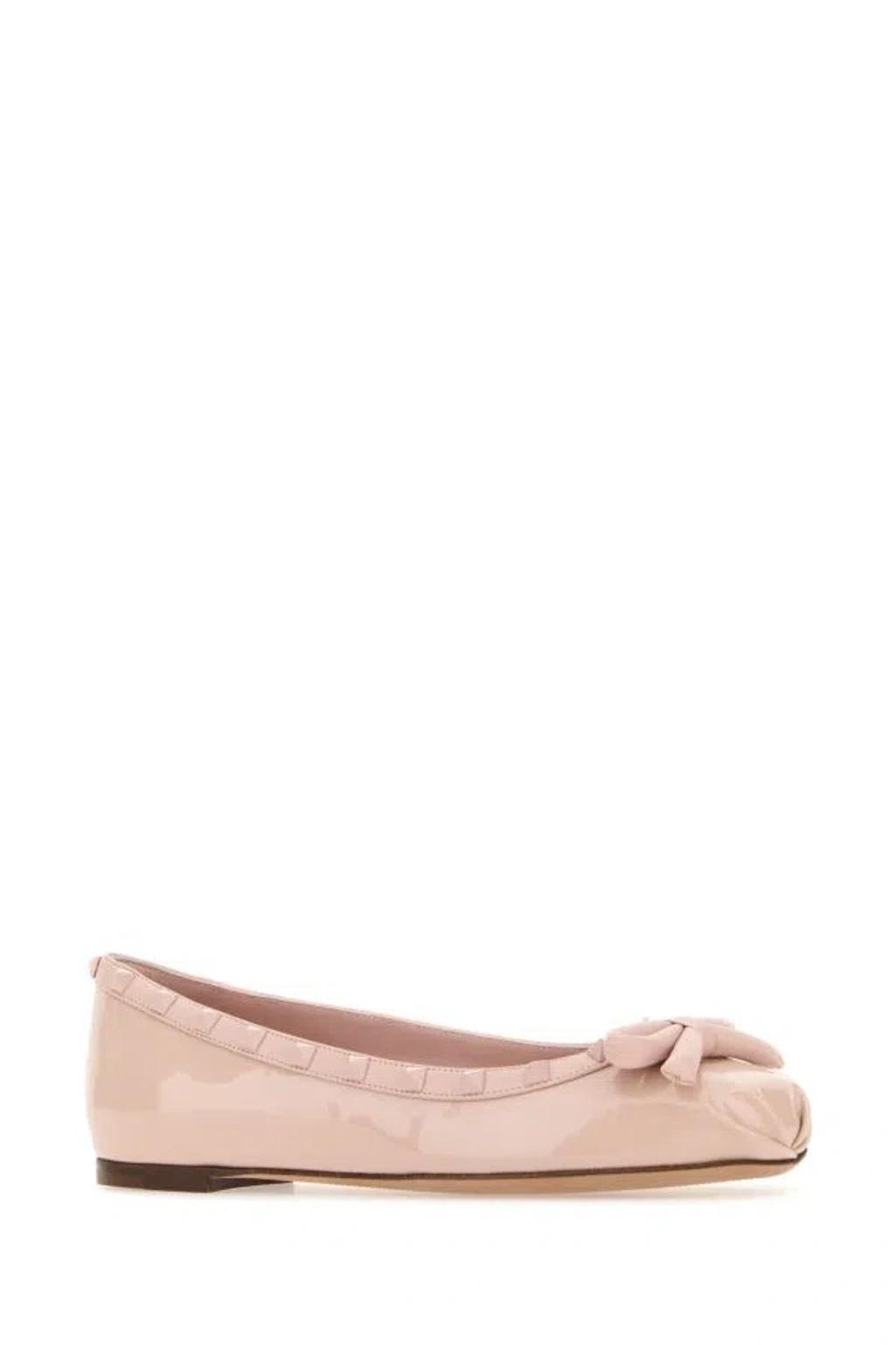 Pink Leather Rockstud Ballerinas product image