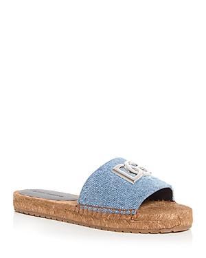 DG Medallion Denim Flat Espadrille Sandals Product Image