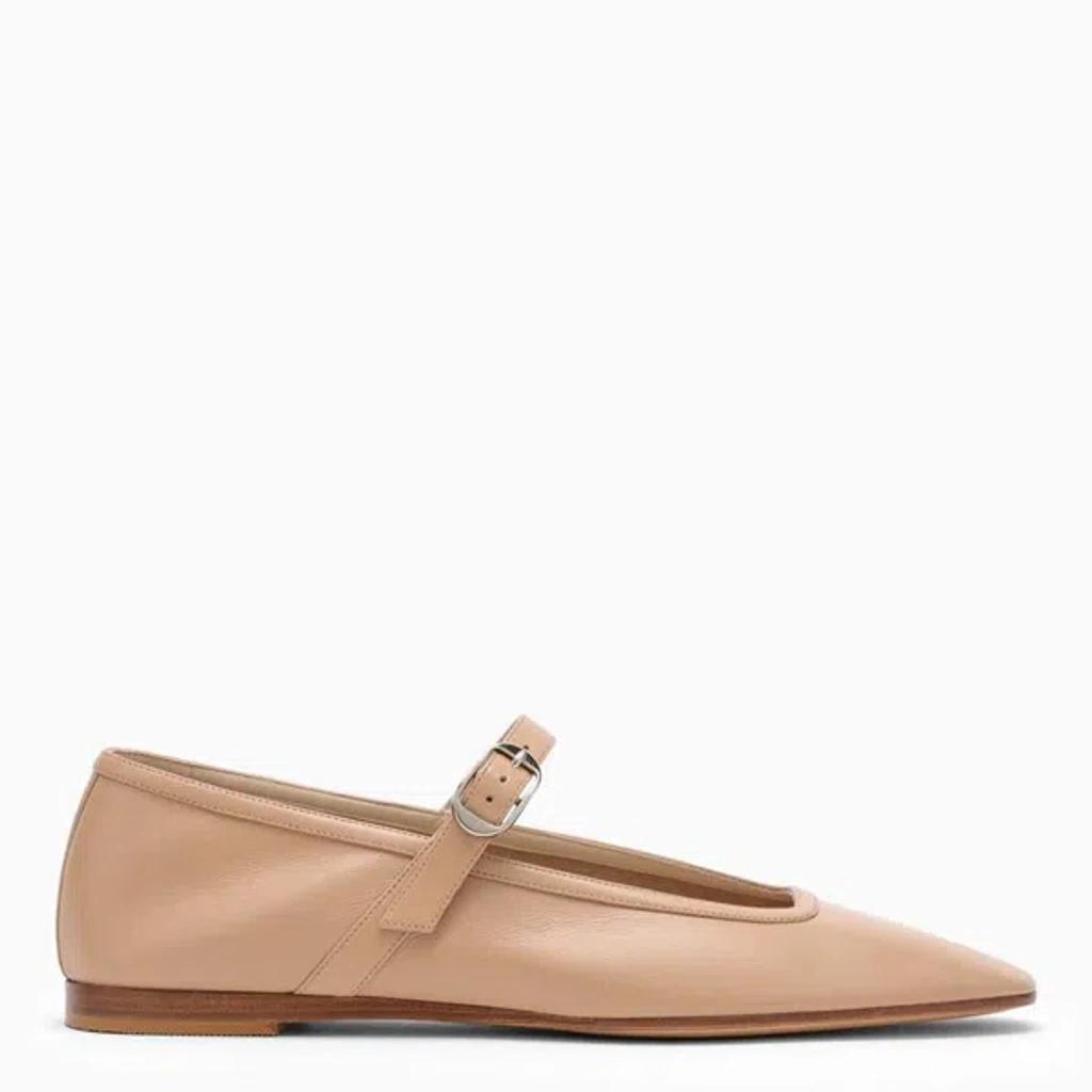 Leather Mary Jane Ballerina Flats In Fawn Product Image