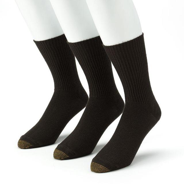 Mens GOLDTOE 3-pk. Fluffies Crew Socks Black Product Image