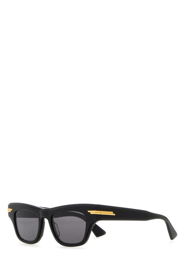 Square Frame Acetate Sunglasses With Metal Accents In Black Product Image