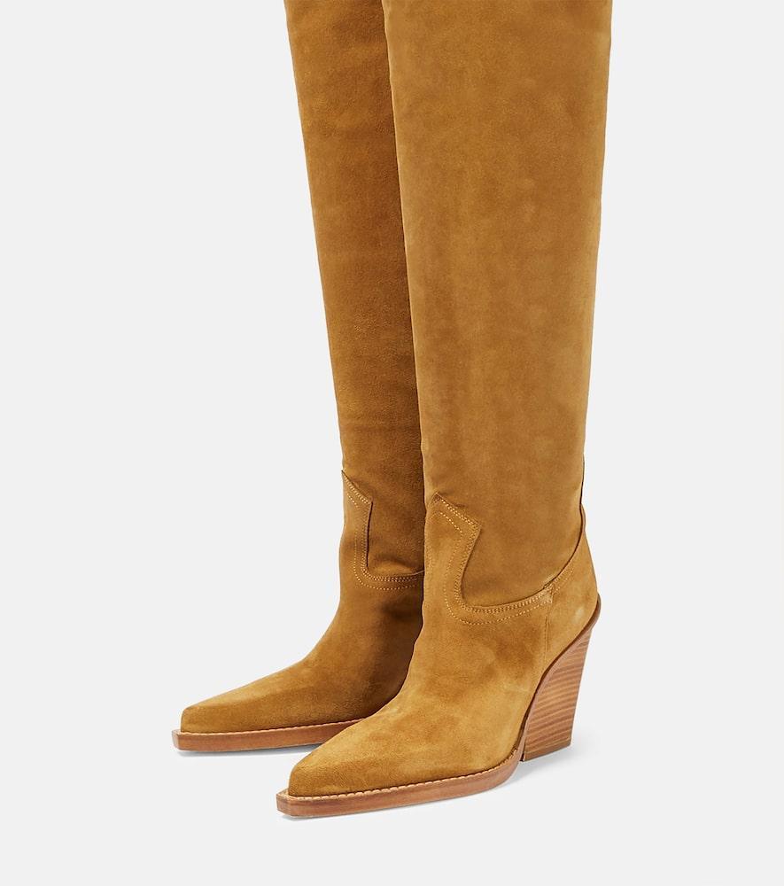 PARIS TEXAS Holly Dakota Suede Over-the-knee Boots In Brown Product Image