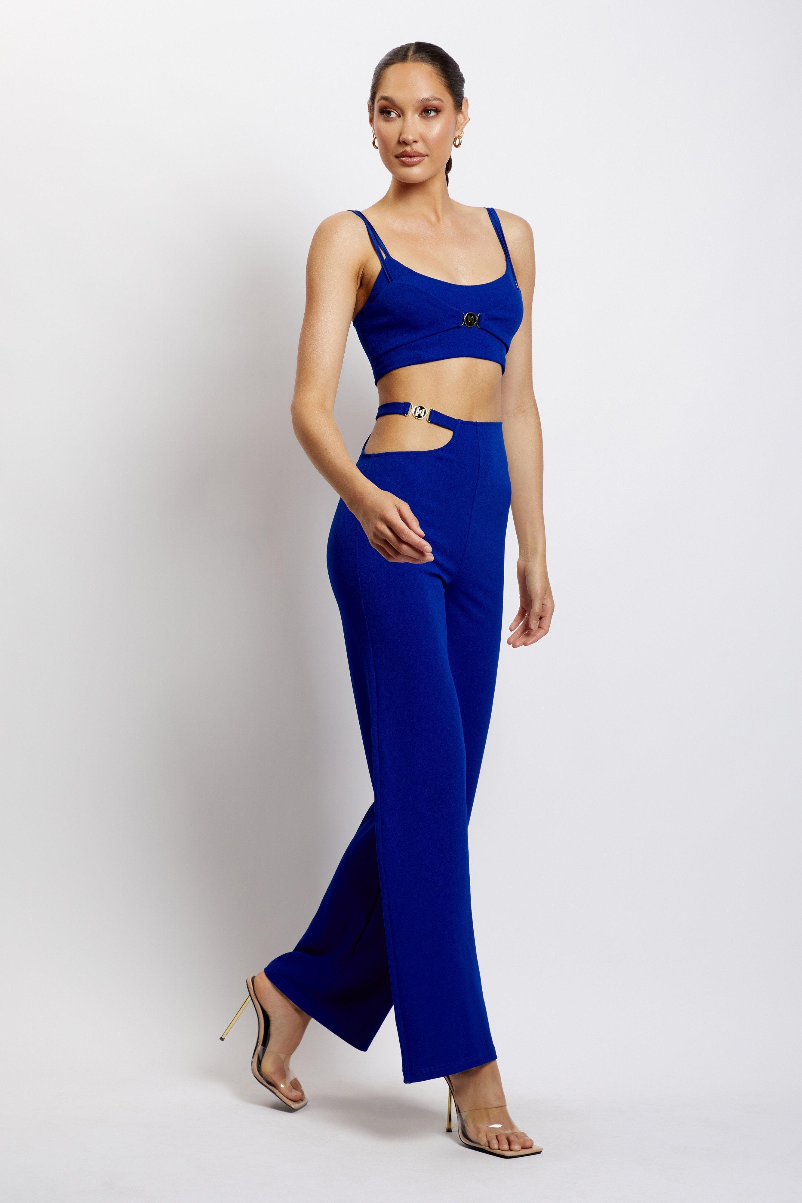 Blythe Double Strap Crop Top - Cobalt Blue Product Image