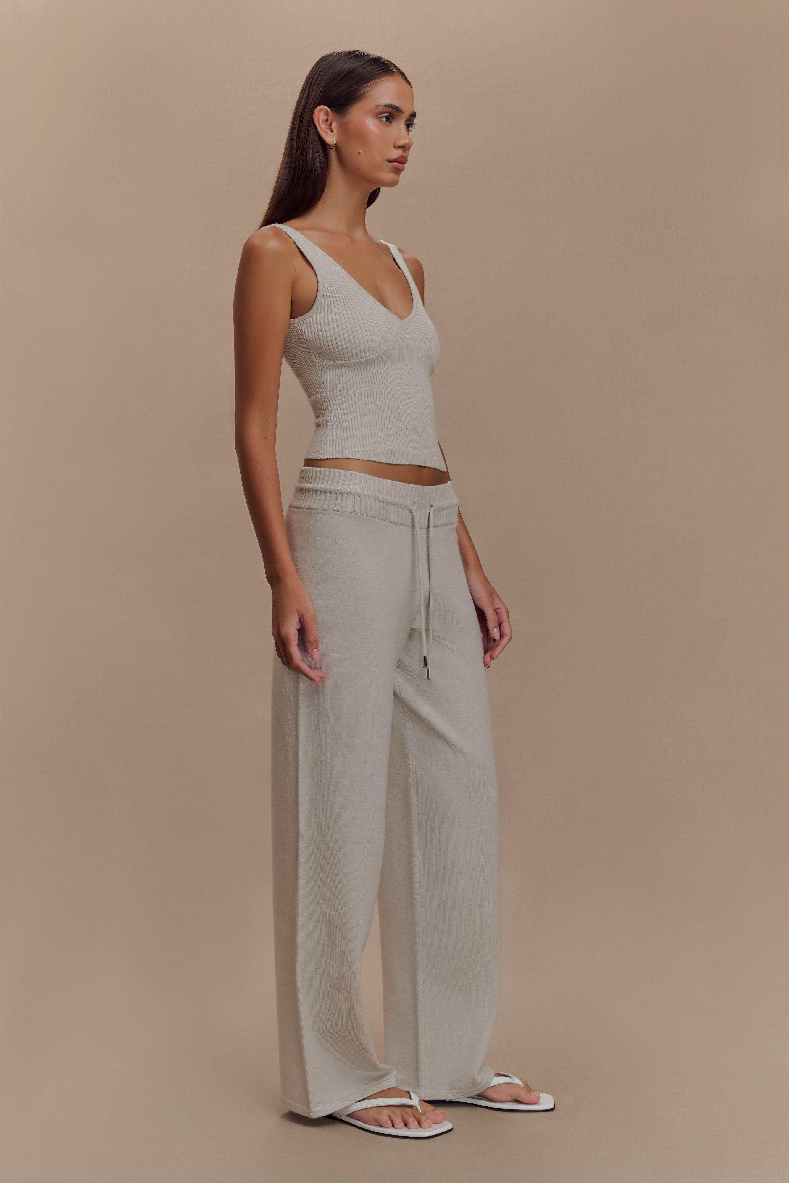 Natalya Knit Wide Leg Pants - Heather Grey Marle Product Image