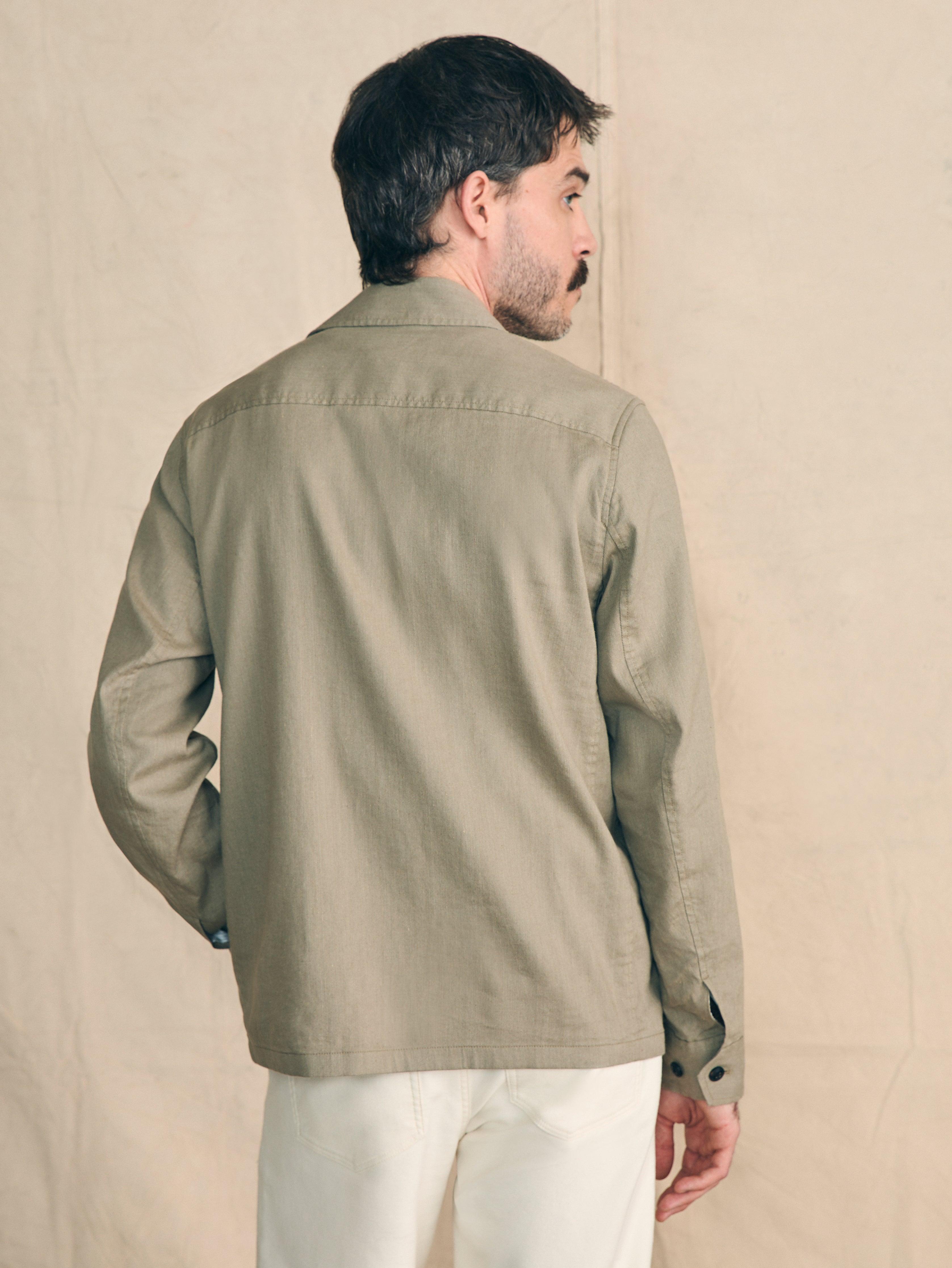 Movement™ Flex Linen Shirt Jacket - Olive Isle Male Product Image