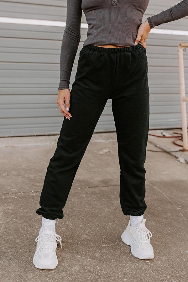 Gym Goals Luxe High Waist Oversized Joggers In Black Product Image