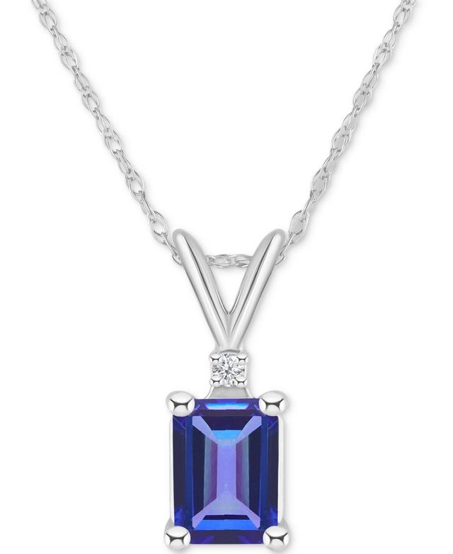 Tanzanite (1 ct. t.w.) & Diamond Accent 18 Pendant Necklace in 14k Gold or 14k White Gold - Tanzanite Product Image