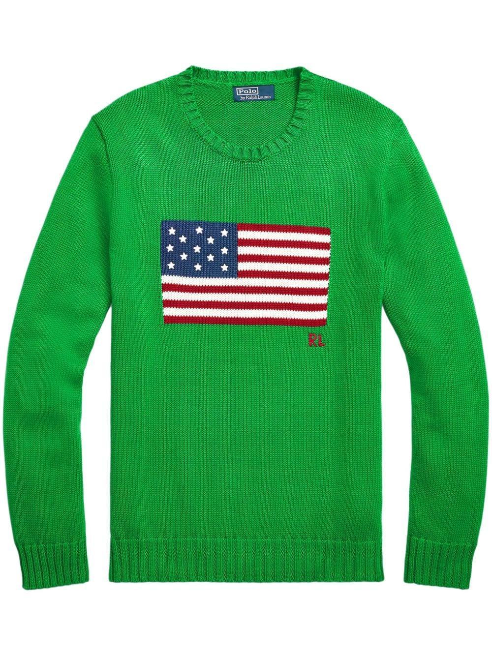 Iconic Embroidery Sweater In Green Product Image