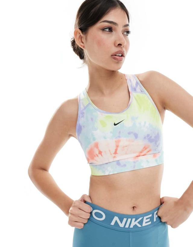 Nike Training Dri-FIT Swoosh medium support tie-dye bra Product Image